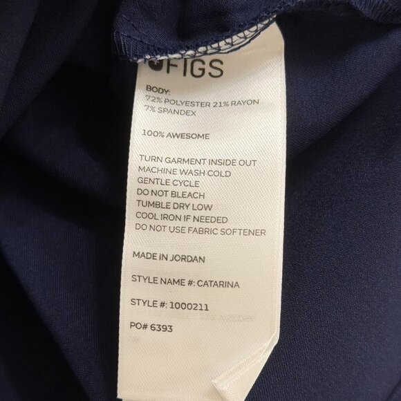 Figs Women's Catarina One Pocket Scrub Top in Navy, Size X-Small - Picture 6 of 8